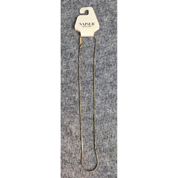 Napier Gold-Tone 24 Inch Necklace Nickel-Free Snake Chain Lobster Clasp Vtg - Picture 1 of 5